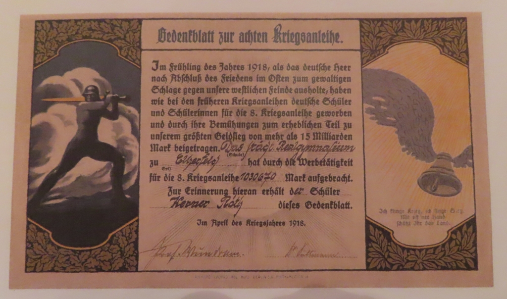Gedenkblatt zur achten Kriegsanleihe, 1918