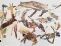Collagen von Reiner Schiestl aus der Serie "Wilde Tiere "