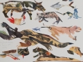 Collagen von Reiner Schiestl aus der Serie "Wilde Tiere "