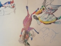 Buntstift - Zeichnungen von Reiner Schiestl aus dem Buch "Bestiarium"